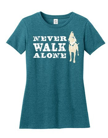Womens T-Shirt Never Walk Alone (Teal)